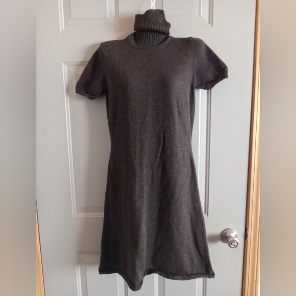 Eddie Bauer Dark Gray Turtleneck Midi Dress